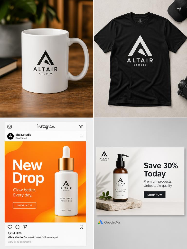 Przykładowy marketing kit — mockupy i posty